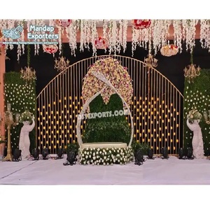 แผงรับสำหรับงานแต่งงานแบบตะวันตกที่เป็นเอกลักษณ์ของตกแต่งเวทีใหม่สำหรับงานแต่งงานเชิงเทียนโลหะ - Product Image 1