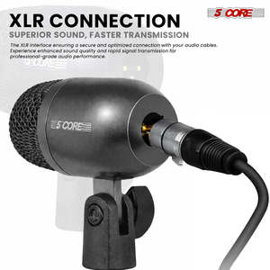 ไมโครโฟน 5Core Tom Snare Mic แบบไดนามิกคาร์ดิออยด์สำหรับชุดกลอง เครื่องดนตรีประเภทเพอร์คัชชัน สีดำ - Product Image 5