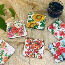 Posavasos de acrílico con imagen de flores Diseño hermoso y funcional que combina elegancia y estilo artístico para mejorar la decoración de la Mesa - Product Image 6