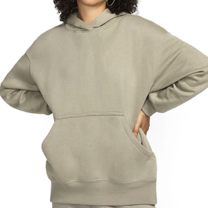 Sweat-shirts à capuche surdimensionnés pour femmes les plus vendus avec poche avant, en coton épais et molleton uni, nouvelle collection hiver - Product Image 1