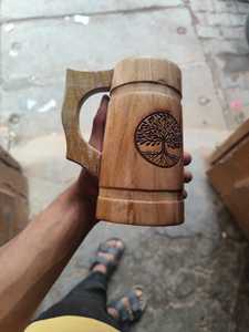 แก้วเบียร์ทำจากไม้คลาสสิกคุณภาพระดับพรีเมียมของ100%-ทนทานและเป็นมิตรกับสิ่งแวดล้อมสำหรับไวน์และเบียร์ - Product Image 6