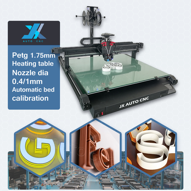 JX AUTO CNC Industrial 8080 1280 Large Size LED Channel Letter Advertising Good Quality DM Desktop 3D Printer