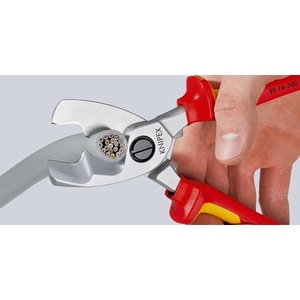 Tijeras para cables con aislamiento por inmersión certificadas por KNIPEX VDE, 200 mm de longitud, con cabezal cromado para sistemas eléctricos de vehículos recreativos - Product Image 5