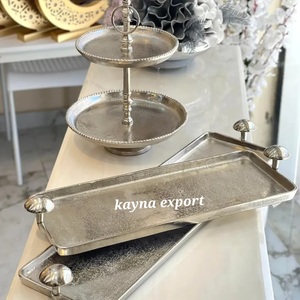 Elegante Bandeja Decorativa para Servir Arroz, Creativa, Ovalada, de Metal Pulido, con Diseño Abstracto, Apta para Contacto con Alimentos - Product Image 2