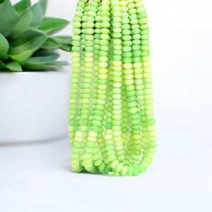 Cuentas de piedra Rondelle lisas de ópalo sombreado verde lima Natural, cuentas de piedras preciosas sueltas de 7mm y 10mm para la fabricación de joyas, suministro a granel de La India - Product Image 6