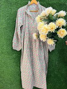 ชุดเดรสผ้าฝ้ายอินเดียพิมพ์ลายดอกไม้ฤดูร้อนคอลเลกชั่นชุดใส่ตอนกลางวันสวมใส่สบายสุดหรูเสื้อคอตตอนออร์แกนิก - Product Image 3