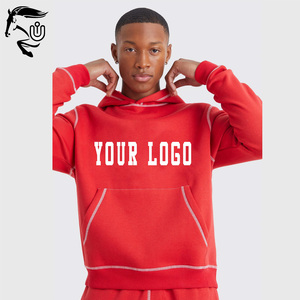 Chándal de algodón 100% personalizado OEM con bordado de apliques de puntadas de contraste regular de talla grande para hombres y mujeres - Product Image 2