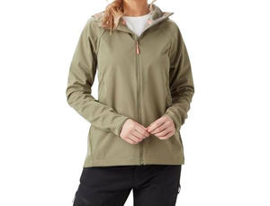 Chaqueta cortavientos Softshell personalizada para mujer nueva poliéster/algodón/nailon sólido impermeable con capucha calentada para uso al aire libre - Product Image 6