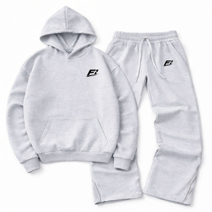Custom Men's Cotton Heavyweight Fleece Tracksuit Breathable Sweatshirt Hoodies And Joggers Sets B2B Wholesale Private Label - Product Image 2