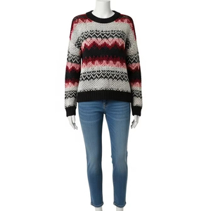 Breathable <b>Computer</b> Knitted Womens Sweaters Polyester Soft Lightweight Stretch Fabric Daily Wear Casual Fashion Knitwear Tops - Product Image 4