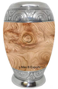 Diseño de árboles del bosque Urnas de cremación de aluminio para cenizas humanas con bolsa de terciopelo gratis - Product Image 4