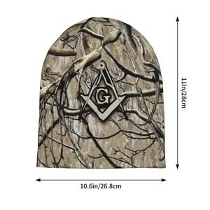 Gorro de Camuflaje RealTree Freemason Square Compass, Gorro Vintage Unisex, Transpirable e Impermeable, 100% Lana - Product Image 6