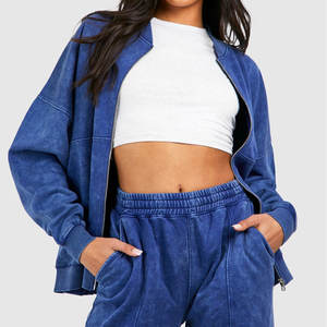 Conjunto de chándal lavado con ácido para mujer, ropa de salón informal de 2 piezas, chándal Vintage lavado con ácido para mujer - Product Image 4