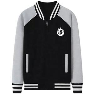 Veste de baseball décontractée légère et écologique pour homme, service OEM sur mesure, col montant, en laine/coton, respirante et coupe-vent - Product Image 2