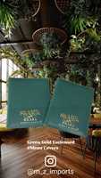 Carpeta de Menú Elegante de Alta Calidad, Tamaño A4, en Cuero PU, con Hermoso Diseño Dorado en Relieve de Bosque, con Clip, para Uso en Restaurantes