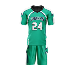 Ensemble de maillots de football américain drapeau personnalisé sublimé avec logos de l'équipe numéros de joueur drapeau uniformes de football - Product Image 4