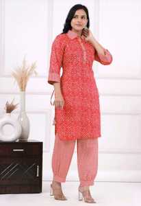 Hermosa Kurti con estampado de Lahariya con tela de algodón puro Afgani 100% - Product Image 5