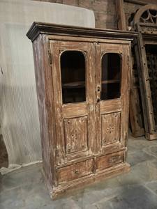 Armoire de cuisine en bois massif brun élégante de taille moyenne, style moderne, antique, luxueux, classique et vintage - Product Image 2