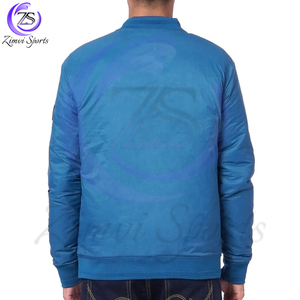 Chaqueta Bomber de Tela Suave de Primera Calidad, Estilo Moderno, Color Azul Sólido, Servicio OEM, Estilo Más Reciente, por Zimvi Sports - Product Image 4