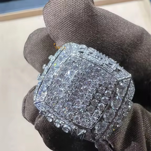 À la mode IGI certifié laboratoire cultivé diamant bague de mariage épais glacé bande Hip Hop Style bijoux pour hommes femmes fêtes - Product Image 4