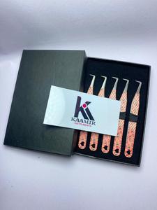 Kaamir Instruments Handmade Premium Quality Stainless Steel Anti-Magnetic Smooth Tip 10mm Eyelash Extension Tweezers Set - Product Image 5