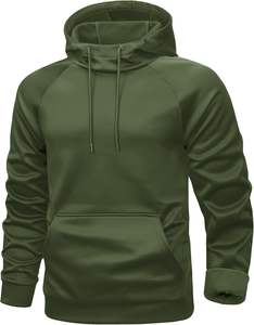 เสื้อฮู้ดดี้ผู้ชายสำหรับฤดูหนาว ปักลายตามสั่งและย้อมสีพื้น ระบายอากาศได้ดี ทรงโอเวอร์ไซส์ สไตล์ฮิปฮอป - Product Image 4