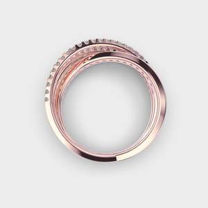 Moissanite Original Fine Rings Cross Over Shape Ring 1.50 Carat Round Cut 18k Moissanite Diamond Wedding Ring for Women - Product Image 2