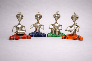 Juego de Figuras de Músicos de Metal Hechas a Mano en India, Decoración de Mesa, Adorno para Sala de Estar, Regalo Tradicional para Festivales, Pedidos al por Mayor para Exportación - Product Image 4