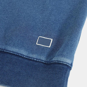 OEM Fabricante Basics Sudaderas de cuello redondo Desgastado Imprimir Logo Vintage Lavado Mock Neck Sudadera algodón mezclado - Product Image 4