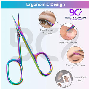 Multiusos con punta afilada curvada, portátil, pequeño, de acero inoxidable, buen proveedor, servicio OEM, tijeras para cutículas de uñas - Product Image 5