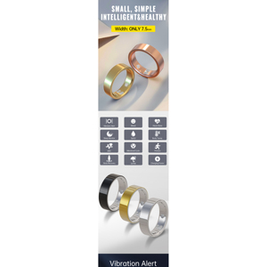 Anillo Inteligente Plateado 2026, Monitor de Salud y Ejercicio, Control por Aplicación, Resistente al Agua, Carcasa de Acero, Monitor de Frecuencia Cardíaca, Monitorización del Sueño, Función de Despertador - Product Image 2