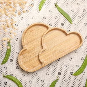 Assiettes en bois de bambou naturel fabriquées à la main de manière durable, assiettes de section de dîner pour bébé, ensemble de vaisselle pour enfants de la meilleure qualité - Product Image 2