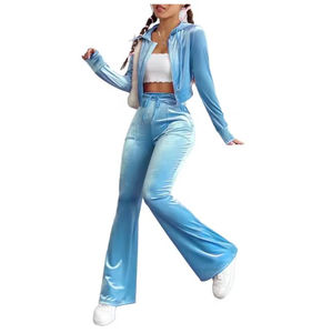 Ensemble de survêtement pour femmes, vêtements d'hiver OEM, ensemble 2 pièces, ensembles de sweats à capuche en velours zippés pour femmes, vêtements de détente personnalisés, ensembles de pantalons de survêtement pour femmes, 2026 - Product Image 2