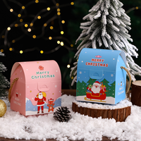 Boîte d'emballage de bonbons de Noël, sac en papier, boîte cadeau pour biscuits et pommes avec poignée, boîte surprise pour le cadeau de Noël des enfants