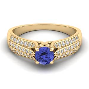 Bague en argent sterling 925 avec pierre précieuse tanzanite et moissanite pour femmes, fabriquée à la main, par REYES Manufacturer, bijoux de pierre de naissance - Product Image 6