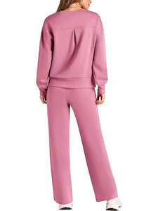 Conjunto de Sudadera y Pantalones Deportivos de Felpa de Algodón 100% de 360g, Diseño Personalizado, Casual, para Mujer, Transpirable, con Patrón Liso - Product Image 6