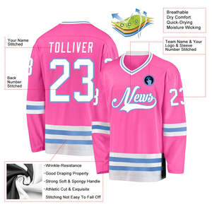 Jersey de hockey sobre hielo con logotipo personalizado de alta calidad, manga larga, cuello en V, secado rápido, lavado, jersey de hockey sobre hielo, jersey de hockey que absorbe la humedad - Product Image 4