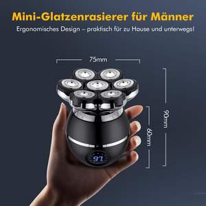 Kit de rasoir électrique multifonction WetDry étanche pour hommes, rasoir rotatif avec écran LED pour le soin du corps, IPX7 - Product Image 2