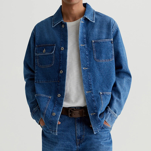 Chaqueta Vaquera para Hombre, Talla Grande, Cuello Camisero, Bolsillos, Estilo Holgado, Desgastada, Vintage, Lavada - Product Image 4