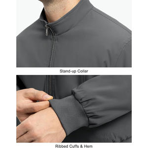 เสื้อแจ็คเก็ตบอมเบอร์บุผ้าสำหรับผู้ชายแบบกำหนดเองสำหรับฤดูหนาว พร้อมตะเข็บเสริมความแข็งแรง ชายเสื้อแบบริบแข็งแรง ซิปเรียบ และจัดจำหน่ายโดยตรงจากโรงงานแบบ OEM ODM - Product Image 5