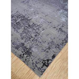Tapis noué à la main en laine et soie de bambou Tattvam Lu-9031, abstrait, gris et noir, rectangulaire, pour la maison et le couloir CS-01 - Product Image 2