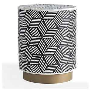 Otomana de incrustaciones de hueso pulido de lujo para decoración del hogar moderna de estilo antiguo para dormitorio comedor sala de estar taburetes de MDF personalizados otomanos - Product Image 3