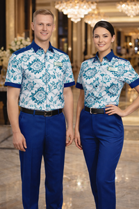 Chaqueta de Chef Unisex Vesbhusha de Manga Corta, Impresión Digital en Sarga, Material Poliéster/Algodón, Detección de Agujas, para Restaurante y Bar - Product Image 4