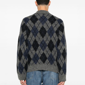 Matériau durable sur mesure pour hommes Pull à argyle à manches longues Vente à chaud Pull à argyle respirant avec de nouveaux designs - Product Image 2