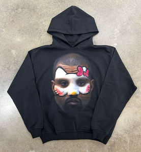 Custom Print Cotton Fleece Oversized Boxy Sweatshirts Faded Distressed Vintage Zip up Acid Wash <b>Hoodie</b> for Men - Product Image 3