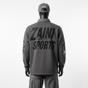 Camiseta de Rugby para Hombre, Tela Premium de Poliéster y Elastano, 220 GSM, Diseño de Paneles Grises, Impresión por Sublimación, Logotipo Personalizado, Absorbe la Humedad - Product Image 2