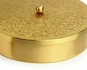 黄铜铜香料容器马萨拉盒调味品手工设计黄铜金属香料盒供应商