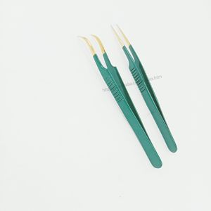 Color verde oscuro, punta de oro y plata, extensión de pestañas personalizada, juego de pestañas, volumen de pestañas, diamante para pestañas, pinzas de etiqueta privada - Product Image 5