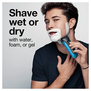 Afeitadora Eléctrica para Hombre, Impermeable y Recargable, con Triple Cuchilla, Fuente de Alimentación USB, Afeitadora de Láminas para Cara y Cuerpo, Azul - Product Image 2