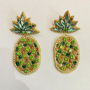 Pendientes de aro de moda con cuentas de verano hechos a mano 14K 24K chapado en oro rosa para fiestas y ocasiones de regalo - Product Image 1